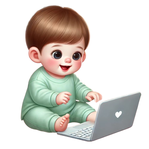 Image d'un bébé envoyant un email